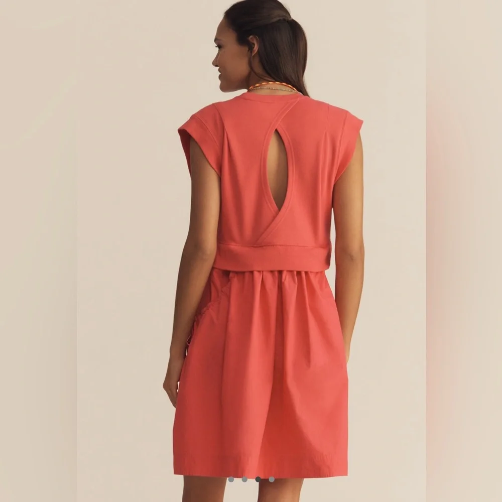 NWT Daily Practice Gardenia Muscle Tank Twofer Dress Poplin Skirt with Pockets - Picture 3 of 4